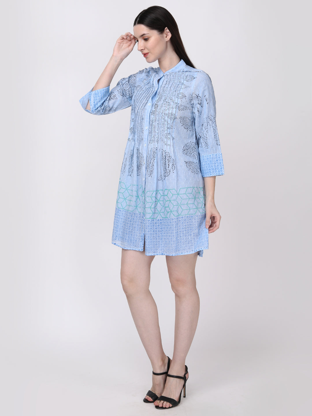 Indigo Infusion Block Print Dress