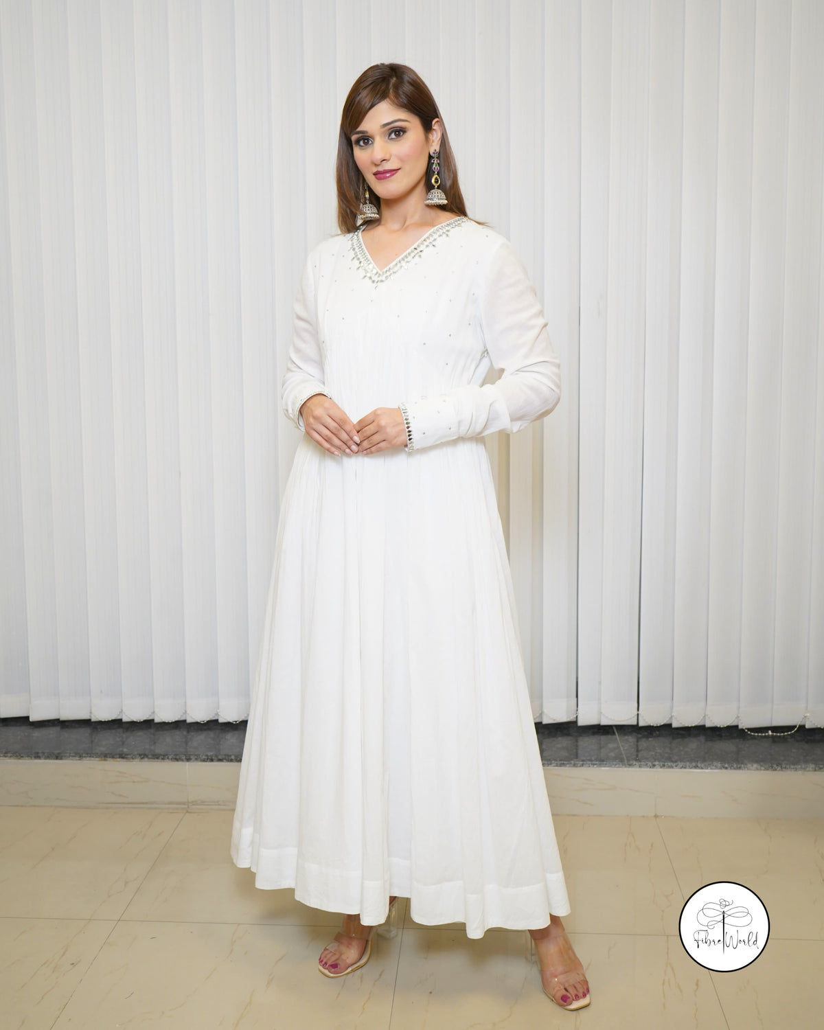 White Petal Anarkali