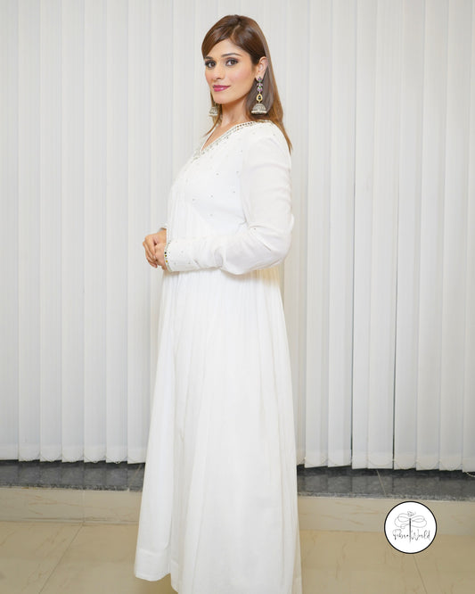 White Petal Anarkali