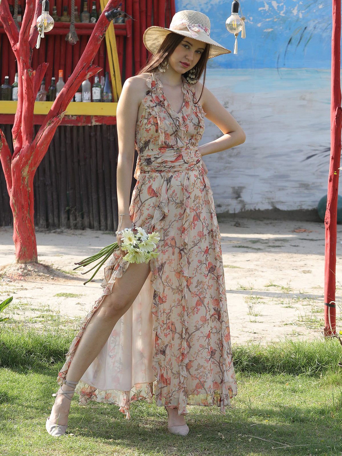 BIRD LOVE LONG DRESS