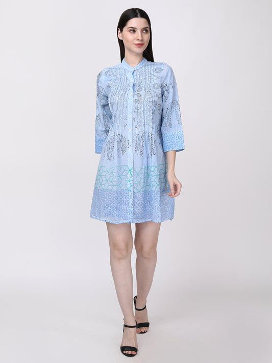 Indigo Infusion Block Print Dress