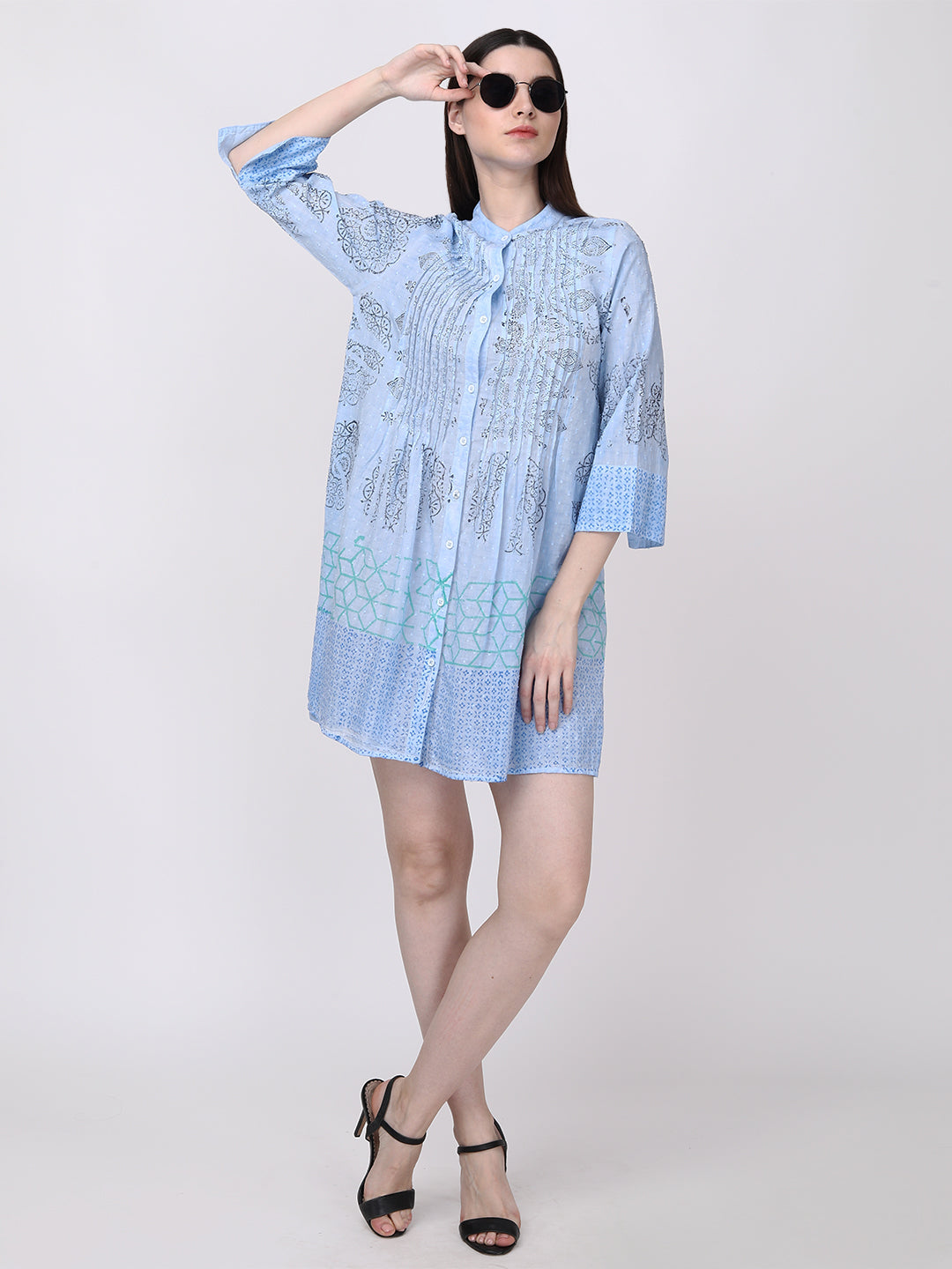 Indigo Infusion Block Print Dress