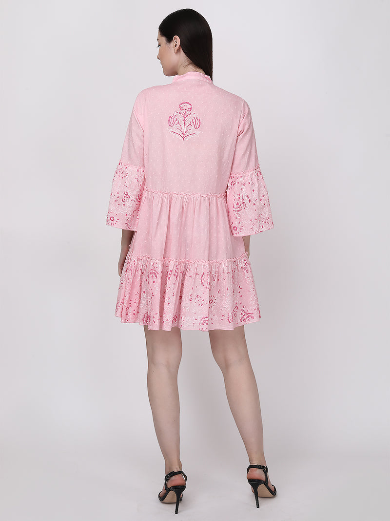 Blossom Breeze Tiered Shirt Dress