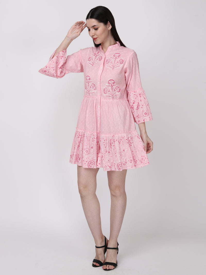 Blossom Breeze Tiered Shirt Dress