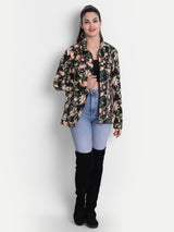 Midnight Blossom Twill Short Jacket