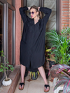 Midnight Opulence Satin Shirt Dress