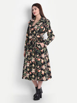 Blossom Noir Twill Lycra Trench Coat