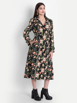 Blossom Noir Twill Lycra Trench Coat