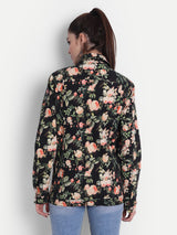 Midnight Blossom Twill Short Jacket