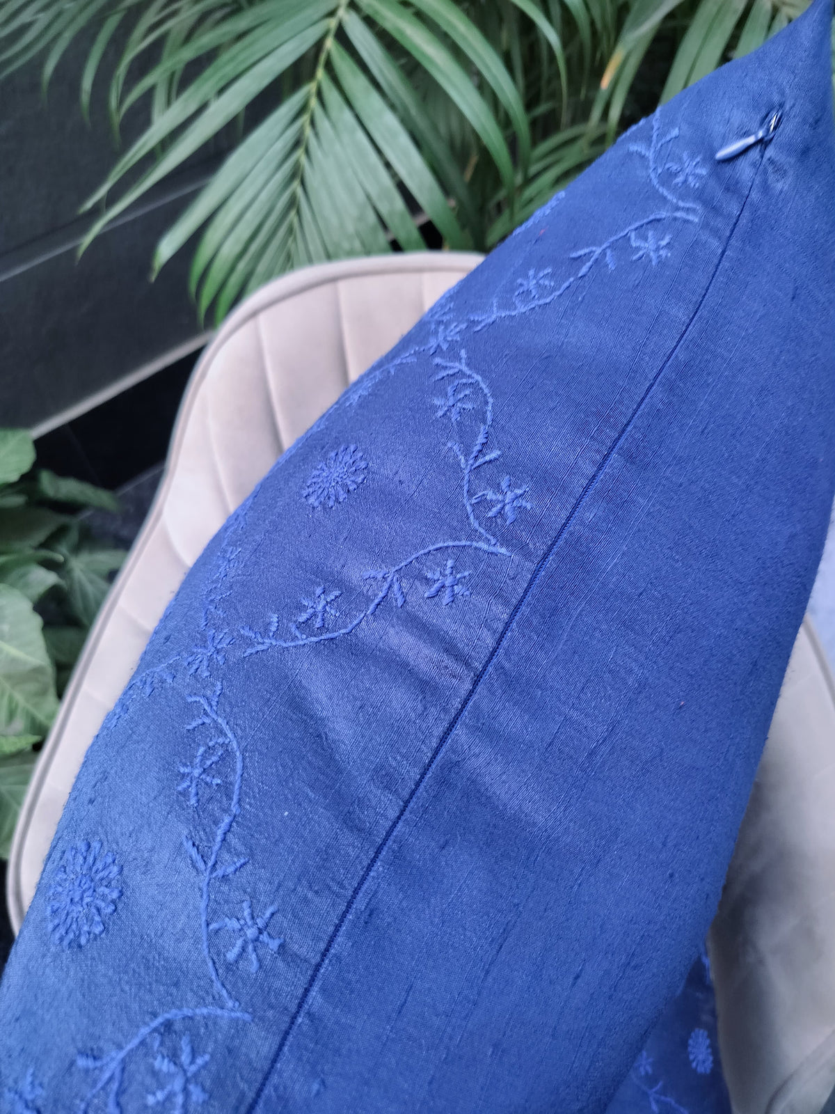 THE INDIGO CHIKANKARI CUSHION SET