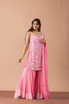 MOTI DHAGA  GEORGETTE SHARARA SET