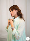 The Mint Pleat Shirt dress