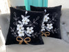 THE BLACK VELVET FLOWER CUSHION SET