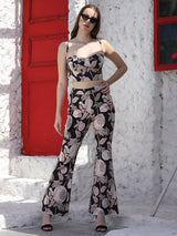 SERENE BLOOMS - CROP TOP AND FLARED PANTS SET